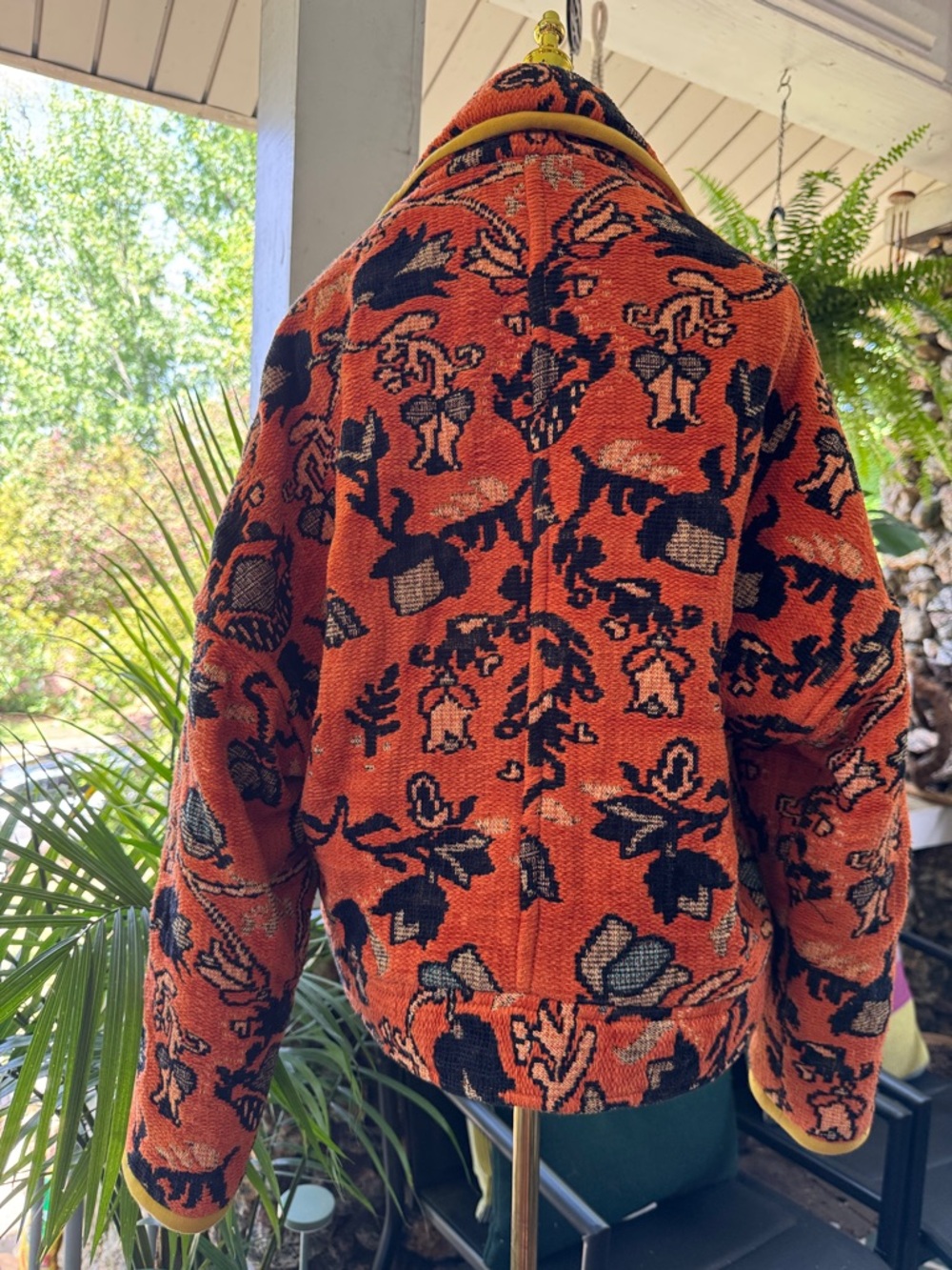RARE 🔸Free People Mosaic Printed Moto Jacket Size Medium - Picture 9 of 17